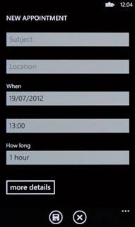 Press Subject and key in a subject for the appointment.Follow the instructions on the display to key in more information, such as location, duration and reminder.