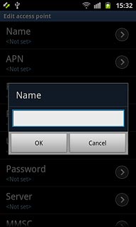 Key in Vodafone Internet and press OK.