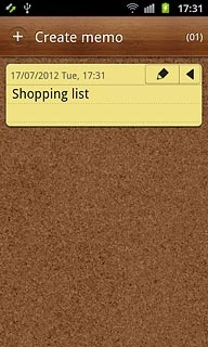 If a note has been created already:Press Create memo.