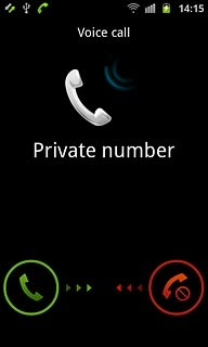When you have an ongoing call, the new call is signalled by a sound.Press and drag the accept call icon right.