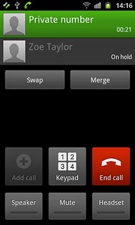 Make sure the call you want to end is active.Press End call.The active call is ended and the call on hold is automatically activated.