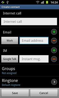 Press Email address and key in the required email address.