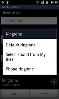 If you select Phone ringtone: