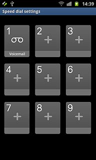 Press + on the required speed dialling key.