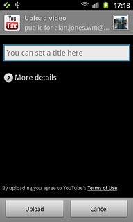 Key in text for the video clip.Press Upload.