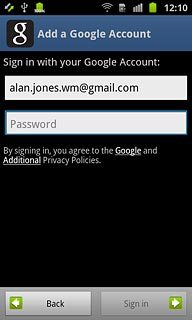Press Password and key in the password for your Google account.