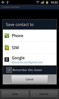 Press Phone, SIM or the required email account.
