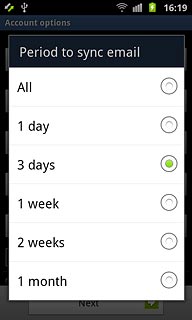 Press the required setting.