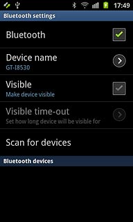 When the box next to the menu item is ticked (V), Bluetooth is turned on.