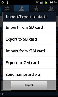 Press Export to SIM card.