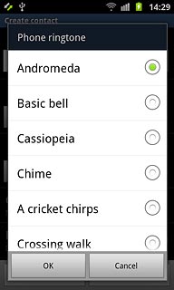 Once you've found a ring tone you like, press OK.