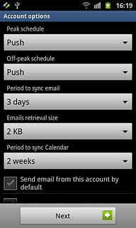 Press the drop down list below Period to sync email.