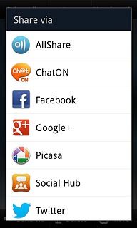 Press one of the following options:Google+, go to 3a.