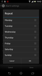 Press the required days to select them.