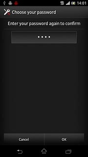 Key in the phone lock code again and press OK.