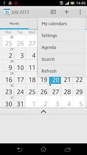 Press Settings.Follow the instructions on the display to select the required settings for the calendar.