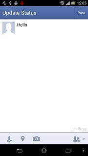Write the required text and press Post.