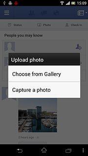 To upload a saved picture:Press Choose from Gallery.