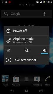 Press Airplane mode.Depending on the current setting, flight mode is turned on or off.