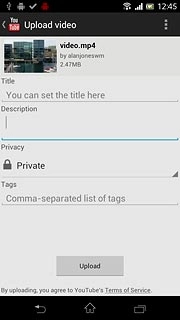 Press the text input field and key in text for the video clip.