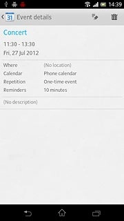 Press the return icon to return to the list of appointments.