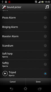Press the different alarm tones to listen to them.