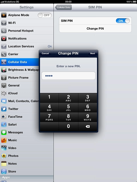 Key in a new four-digit PIN and press Next.