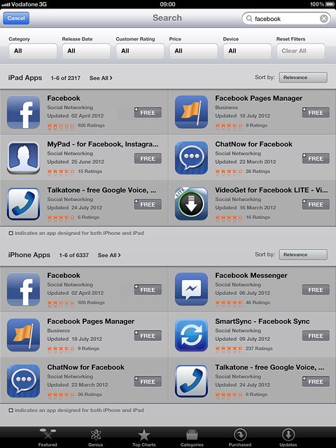 Press Facebook.