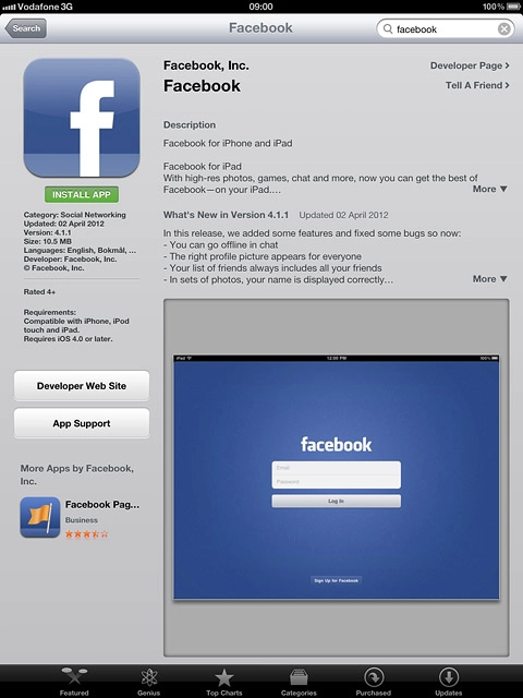 Press INSTALL APP.If you're asked to log on, log on with your Apple ID.Wait a moment while the application is installed.