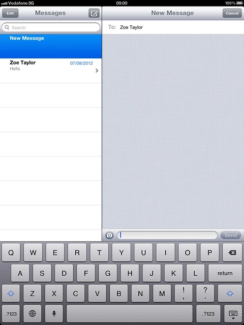 Press the text input field.Write the text for your iMessage.