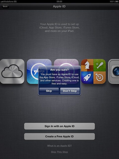 Press Skip.Follow the instructions on the display to activate your device.