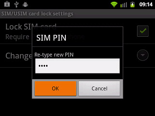 Key in the new PIN again and press OK.