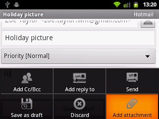 Press Add attachment.Go to the required folder.