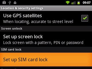 Press Set up SIM card lock.