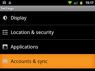 Press Accounts & sync.
