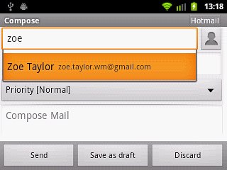 Key in the first letters of the required contact.Matching contacts are displayed.Press the required contact.Repeat the procedure to add more recipients.