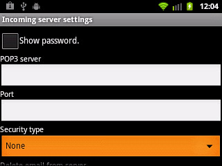 Press the drop down list below Security type.