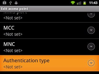 Press Authentication type.