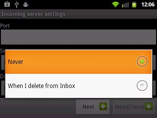 Press Never or When I delete from Inbox.