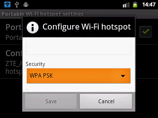 Press the drop down list below Security.
