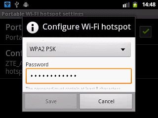 Press the field below Password and key in the required password.