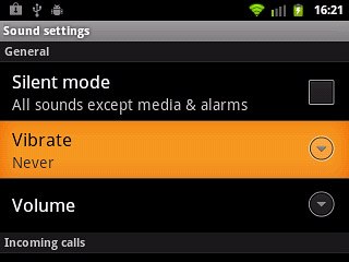 Press Vibrate.