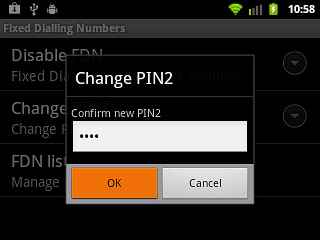 Key in the new PIN2 again and press OK.