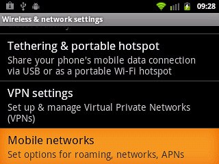 Press Mobile networks.