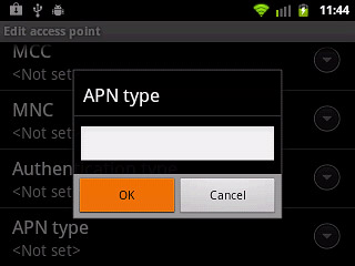 Key in default and press OK.