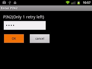 Key in your PIN2 and press OK.
