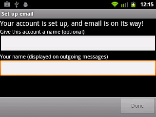 Press the field below Your name (displayed on outgoing messages) and key in the required sender name.