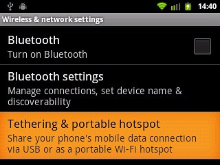 Press Tethering & portable hotspot.