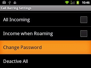 The current settings will be displayed.Press Change Password.