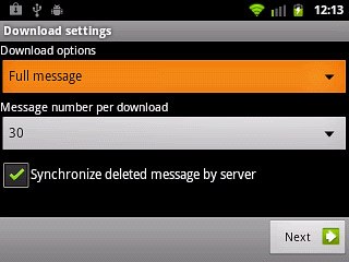 Press the drop down list below Download options.